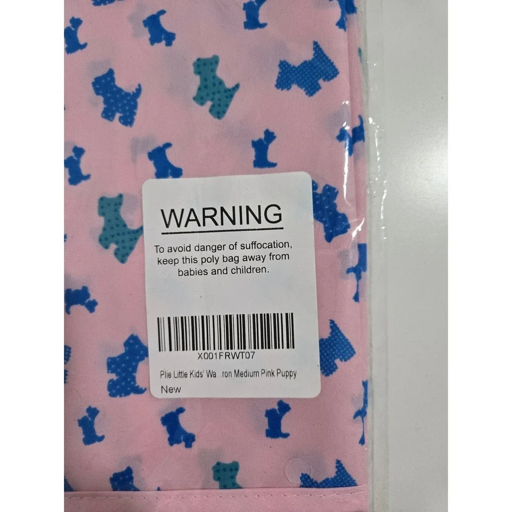 Plie Little Kids Waterproof Art Smock in Pink Puppy‎ - Size Medium (3-4 Years)